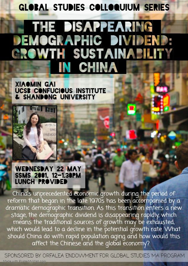 GS Colloquium Series: "The Disappearing Demographic Dividend: Growth Sustainability in China" Event Image