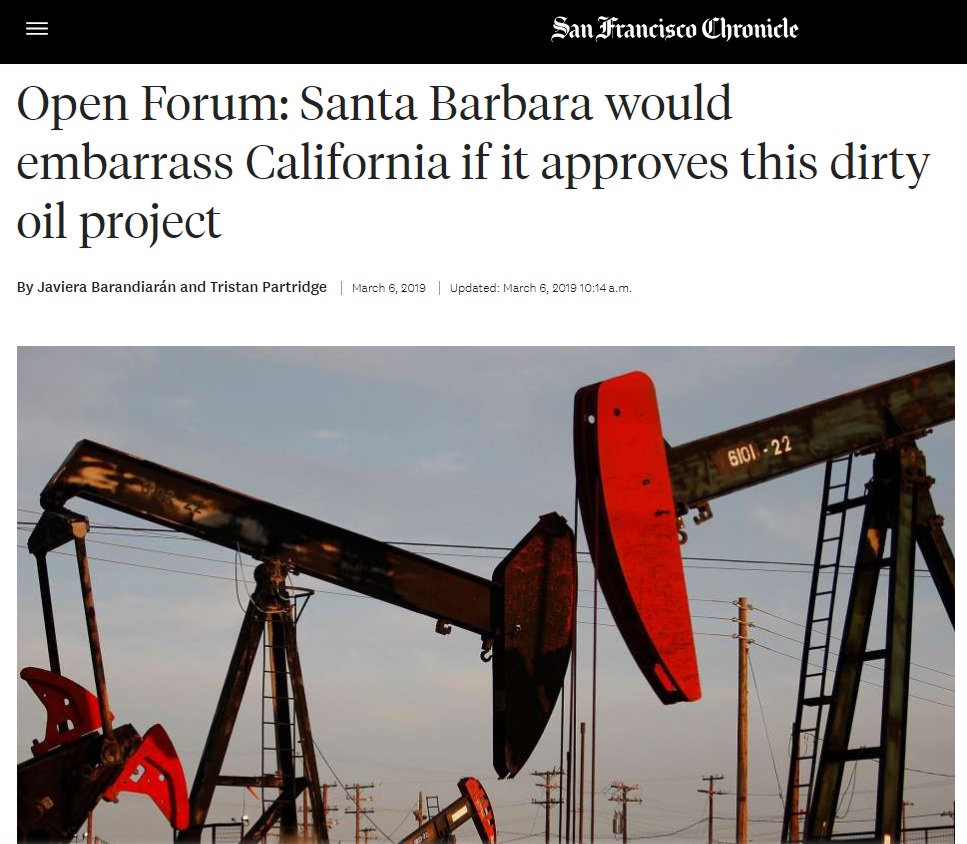 Professor Barandiarán's article: "Open Forum: Santa Barbara would embarrass California if it approves this dirty oil project" article image