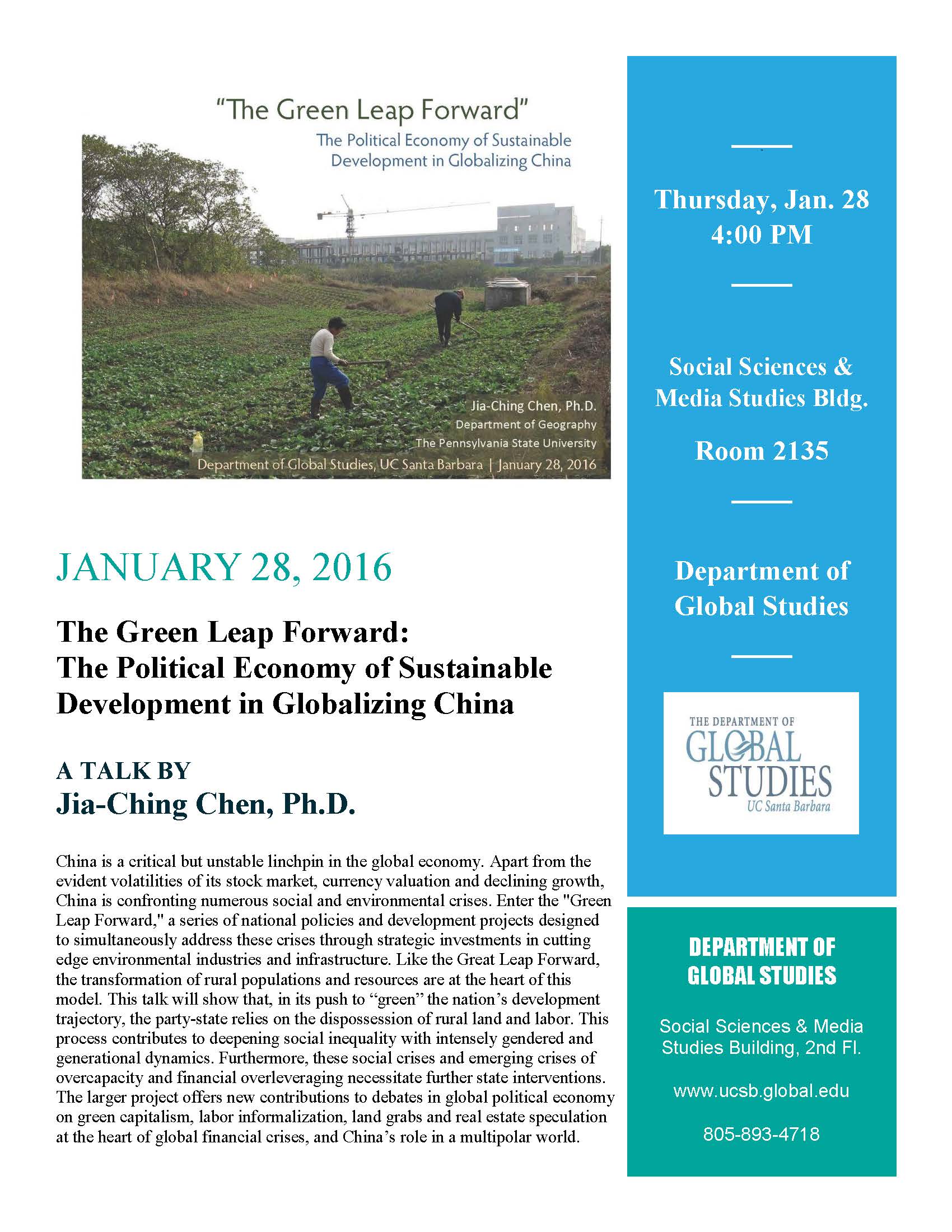 The Green Leap Forward: The Political Economy of Sustainable Development in Globalizing China Event Image