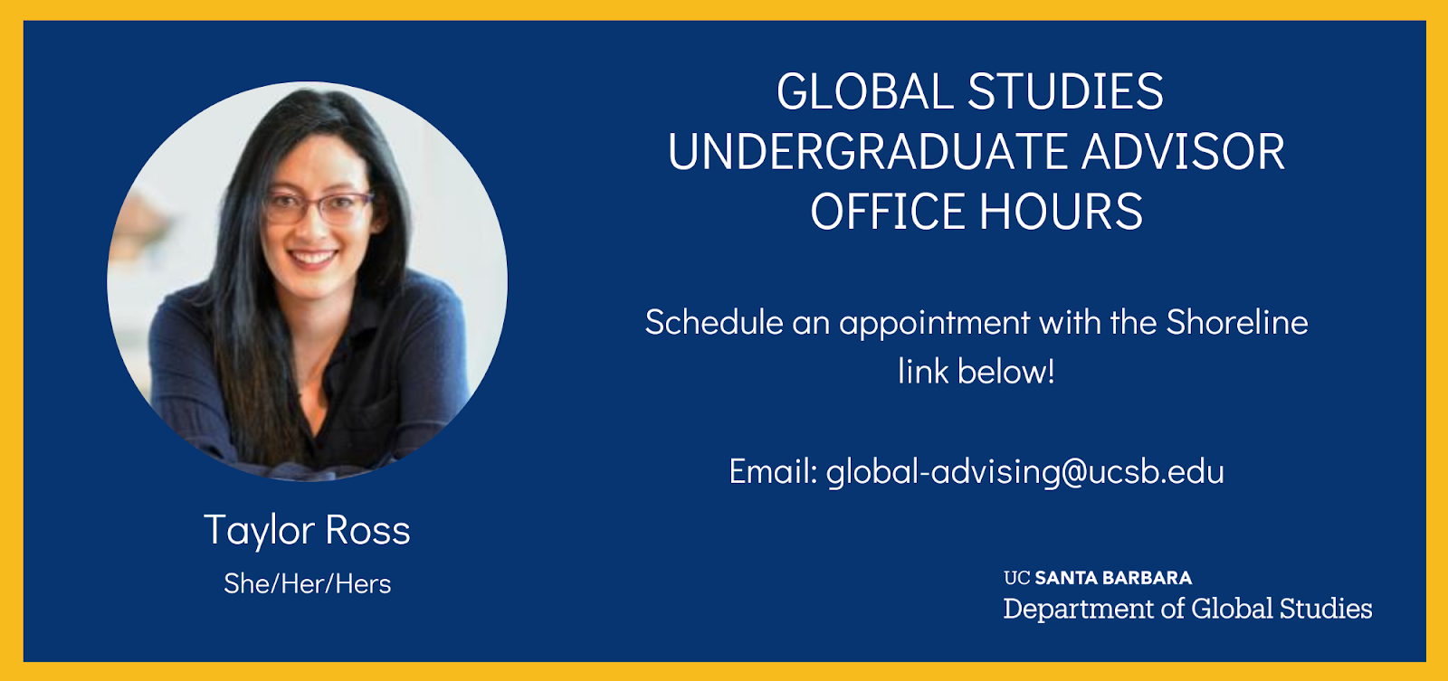 Your new (part-time) Undergraduate Advisor: Taylor Ross! article image