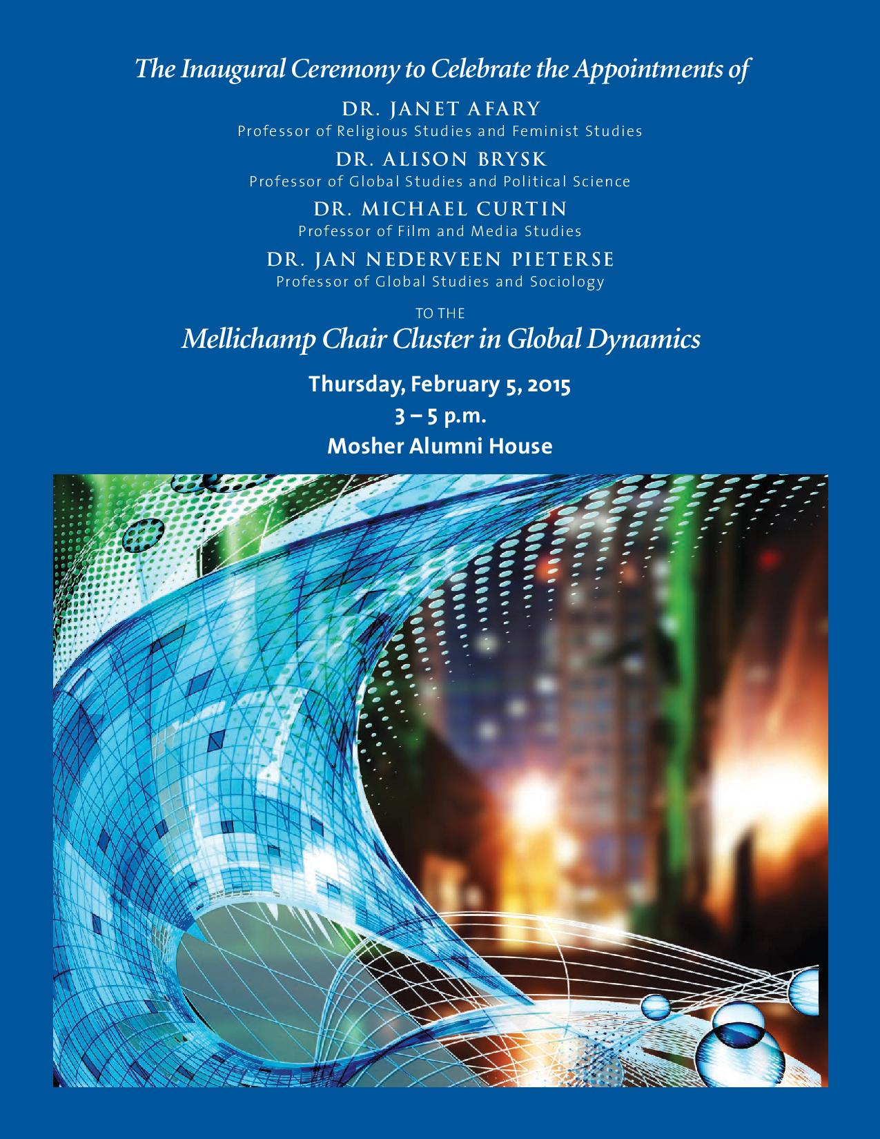 Mellichamp Chair Cluster in Global Dynamics Inauguration Event Image