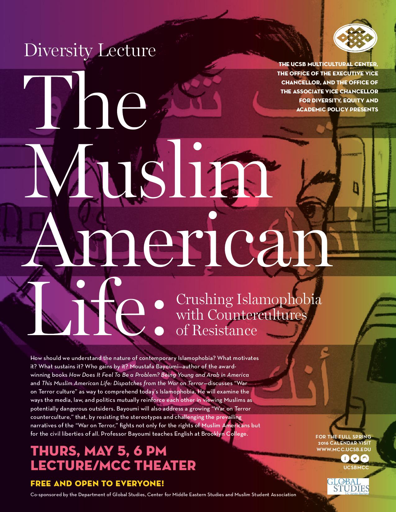 MCC Diversity Lecture: Crushing Islamophobia with Countercultures Event Image