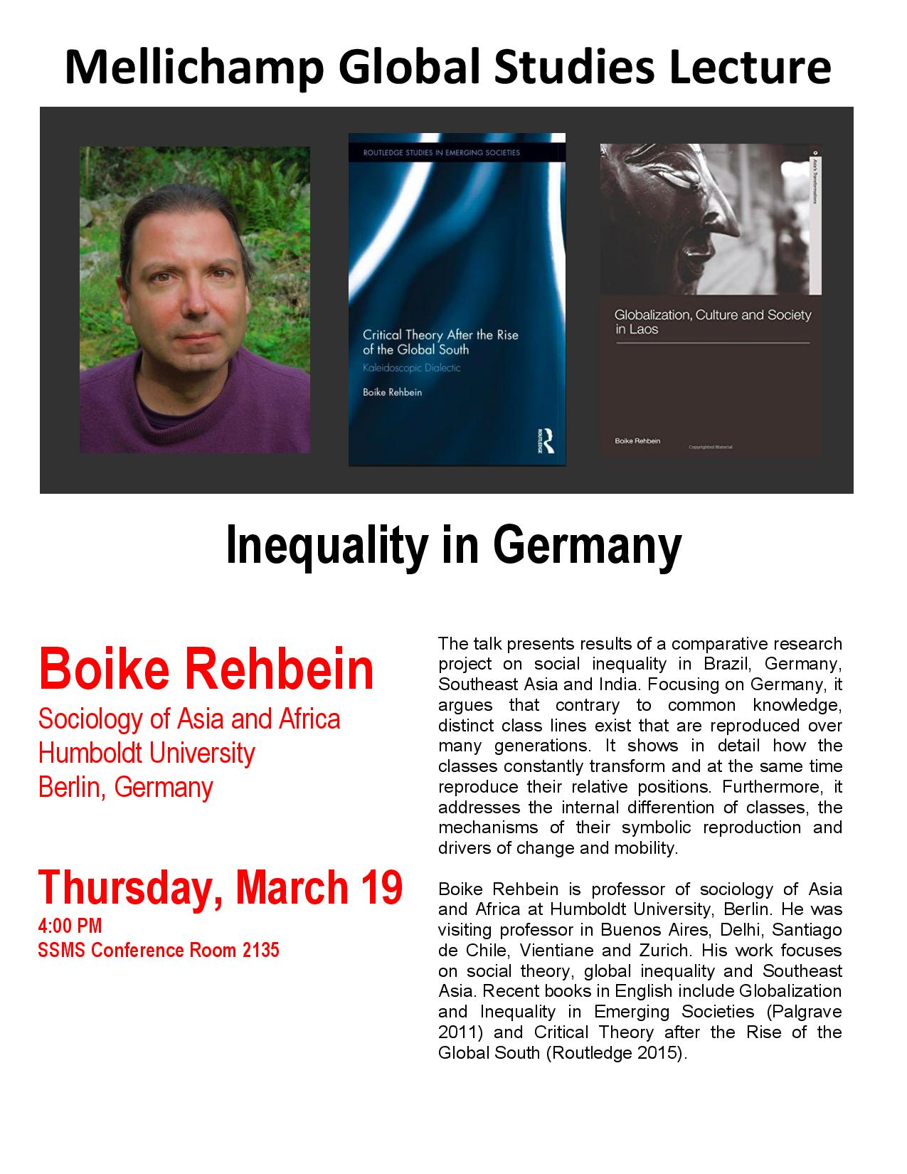 Mellichamp Lecture : "Inequality in Germany" Event Image