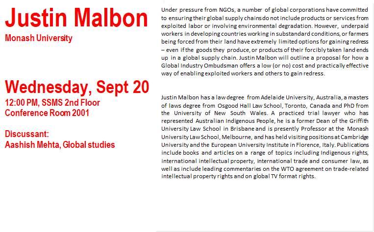 Towards Establishing a Global Industry Omsbudsman Event Image